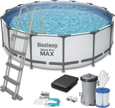 Basen stelażowy Bestway Steel Pro Max 427 x 122 cm 12 w 1 5612X (6942138983258)