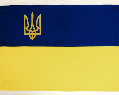 Флаг Украины с трезубцем, габардин, 60 см * 90 см