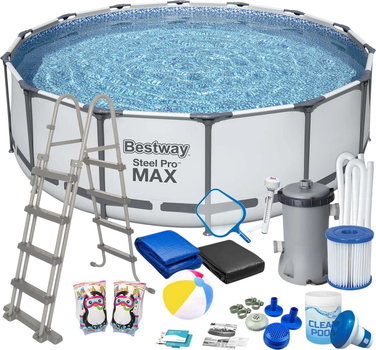 Basen stelażowy Bestway Steel Pro Max 457 x 122 cm 18 w 1 56438 (5903890608101)