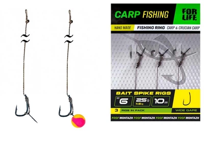 Карповий повідець з голкою Проф Монтаж Bait Spike Rigs №6 L-10см 3шт