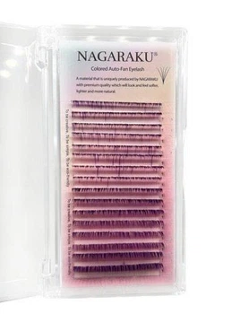 Вії Nagaraku омбре easy fan фіолетові Mix С, 0.07 9-15 мм