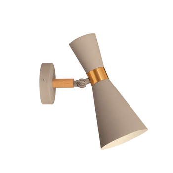 Бра настенное VELMAX с круглым плафоном под одну лампу E27 серое IP20 V-WL-TRUMPET-Gr-Wh