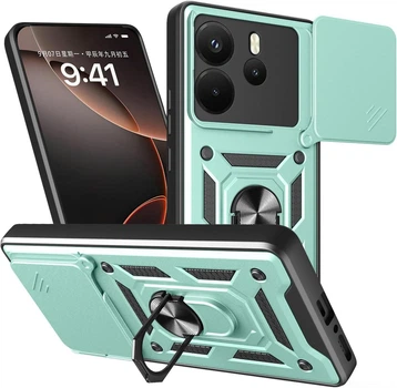 Чохол Hide Shield для Xiaomi Redmi Note 14 4G EU Version бампер протиударний з підставкою кільцем Green