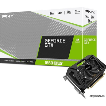Відеокарта PNY GeForce GTX 1660 SUPER 6GB Single Fan (VCG16606SSFPPB)