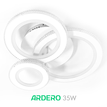 Люстра VIVID 35W AL6163-1 ARD белая Ardero 5000К 3260Лм светодиодная без пульта 470х380х165мм три круга