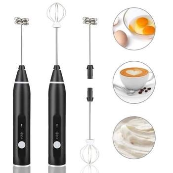 Портативний капучінатор ручний міні міксер Milk Frother пінозбивач-спінювач молока та вершків акумуляторний Чорний