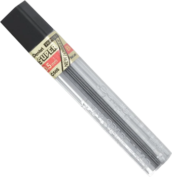Набір грифів для автоматичного олівця Pentel 0.5 мм 12 шт (ZES4902506042309)
