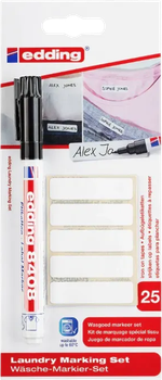 Marker do znakowania tekstyliów Edding z 25 personalizowanymi etykietami (4057305006622)