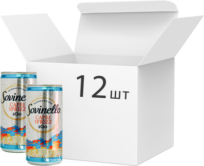 Упаковка ігристого Коктейль Коктейль Sovinello 2Go Capri Sprizz 0.2 л 6.5% х 12 шт (4002301637653)