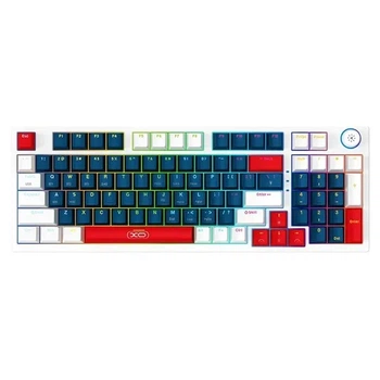 Клавиатура игровая XO беспроводная BT5.0/2.4GHz RGB подсветкой раскладка УКР/АНГ KB-08 Blue White Red (KB-08 BWR)