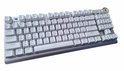Механічна бездротова (Bluetooth + 2,4G) клавіатура AULA F3001 RGB BROWN switch, 87 Key, WIN/MAC УКР/АНГЛ WHITE/БІЛА (F3001W)