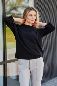 Кофта-лонгслив женская UMON с рукавом 3/4 XXL черная (М181)