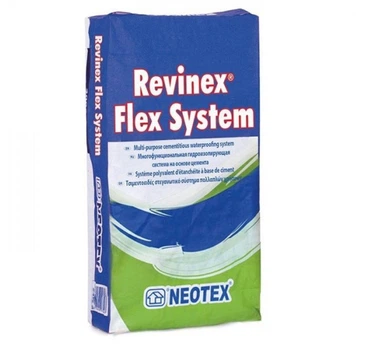 Гидроизоляция полимерцементная однокомпонентная Neotex Revinex Flex 25 кг серая