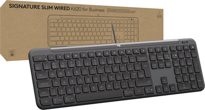 Клавіатура дротова Logitech Signature Slim K620 USB Graphite (920-013333)