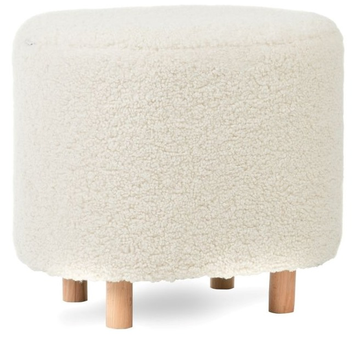 Pufa HOMLA ALDA w tkaninie Teddy 50 x 40 x 44 cm beżowa ALL 828794 (5904183828794)