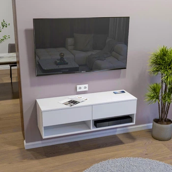 Тумба під телевізор навісна без ручок Istad 120.2x38x36 см Білий