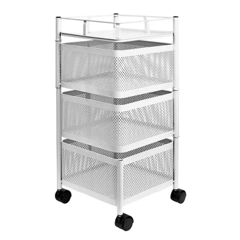 Этажерка на колесах "Cube" 3яр 27*27*65см Home R100111-W