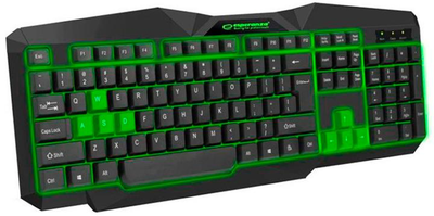 Клавіатура Esperanza Wired ILLUMINATED (англ.), USB Black/Green