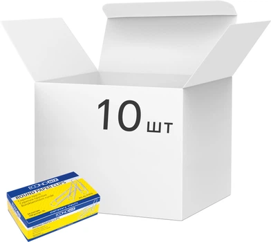 Набір скріпок Economix 50 мм круглих 10 пачок по 100 шт (E41010)