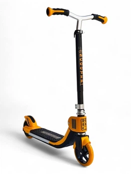 Детский двухколёсный складной самокат Scooter HBC 391X нагрузка до 75 кг, широкий руль (от 4 лет) Yellow-Black