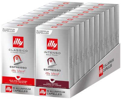 Набір кави Nespresso ILLY Espresso Intenso + ILLY Espresso Classico 200 капсул