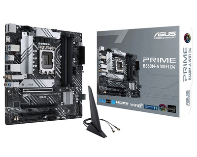 Материнська плата Socket_1700 Asus Prime B660M-A WIFI D4 (mATX, B660, DDR4, 128Gb, Wi-Fi, Bluetooth)