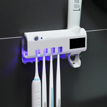 Диспенсер для зубної пасти та щітки автоматичний Toothbrush sterilizer (W-020) , УФ-стерилізатор