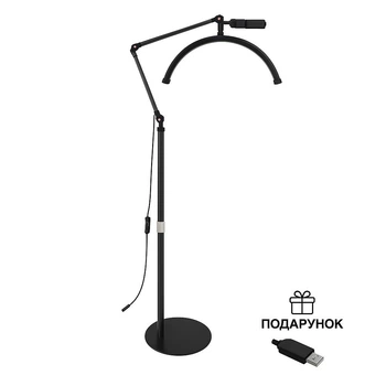 LED лампа Місяць Moon HD-M2X 42 см Безтіньова для зйомки, тату, брів, вій - Чорна