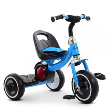 Велосипед Turbo Trike M 3650-1 3 колеса EVA ,світло та музика, задня підніжка, накладка на сидіння, синій