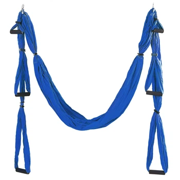 Гамак для воздушной йоги с ручками 250×145 см Antigravity Yoga Zelart синий FI-5323
