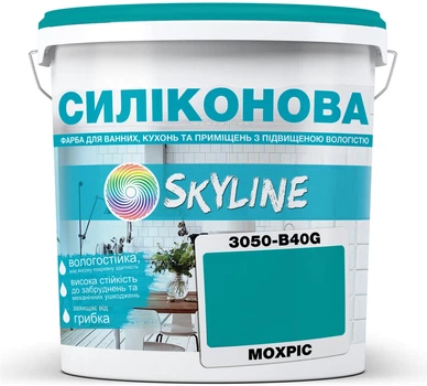 Кольорова фарба Силіконова Skyline для вологих приміщень 3050-B40G Мохріс 1 л (4821044016873)