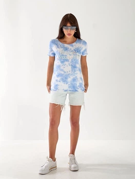 Жіноча футболка в стилі тай-дай Uaclothes L Блакитний (like33298-135121353)