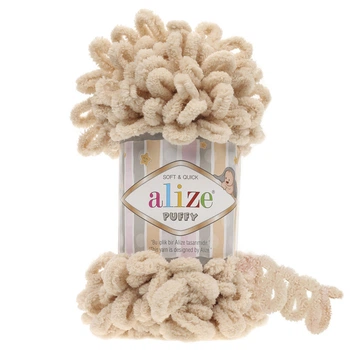 Пряжа Alize Puffy с петельками 310 медовый