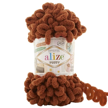Пряжа Alize Puffy з петельками 597 терракот