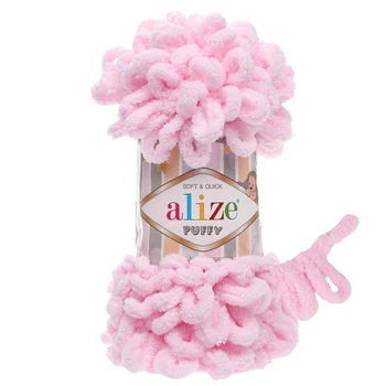 Пряжа Alize Puffy с петельками 31 детский розовый