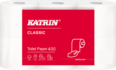 Набір туалетного паперу Katrin Classic 400 двошаровий 42 шт (ZES4006897104834)