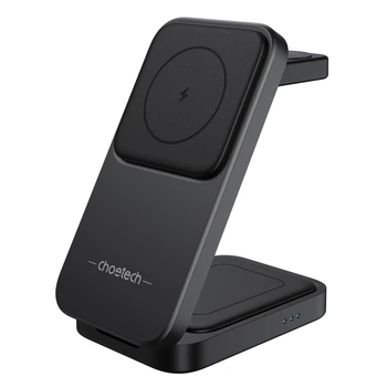 Бездротовий зарядний пристрій Choetech 15W 3-in-1 Foldable Wireless Charger Stand (T611-F)