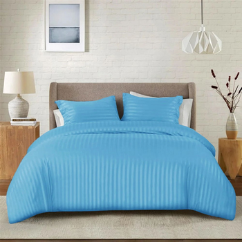 Комплект постельного белья Еней-Плюс Евро 200x220 см Luxe-0037 Голубой Microfiber (4820001623994)