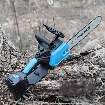 Аккумуляторная цепная пила ( пила ) садовая V-Tekk Electric Saw с шиной 12» для дерева и веток, электропила + 2 аккумулятора 21В, кейс