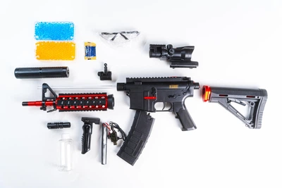 Детский игрушечный автомат на орбизах Орбиган M4A1 Rifle стреляет гидрогелевыми пулями Гель бластер аккумуляторный + 2500 орбизов