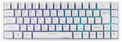 Клавіатура мембранна 2E GAMING KG360 68key, USB-A/WL, EN/UA/RU, RGB, білий