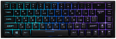 Клавіатура мембранна 2E GAMING KG350 68key, USB-A, EN/UA/RU, RGB, чорний