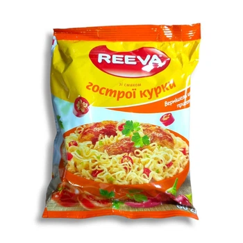 Вермишель острая курица ТМ "Reeva" 60г уп 60 штук