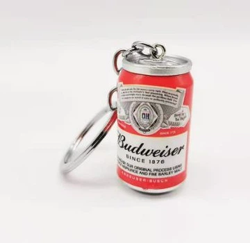 Брелок для ключей в виде пивной бутылки Budweiser пиво 4см Цвет Красный