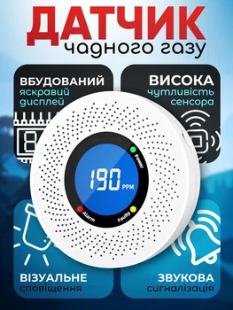 Датчик детектор-сигналізатор рівня чадного газу CO Schwarz&Mayer Sensor бездротовий