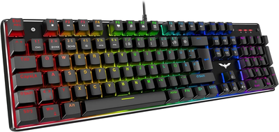 Игровая клавиатура Havit HV-KB432L-LED / Механическая / Red Switch / RGB подсветка / UKR / Black Б/В