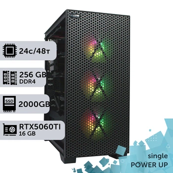 Рабочая станция PowerUp #322 AMD EPYC 7F72 / 256 GB / SSD 2TB / GeForce RTX 5060Ti 16GB специализированная вычислительная графическая система для архитекторов и инженеров