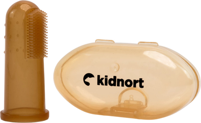 Зубна щітка для ясен і перших зубів Kidnort Blomka 6+ міс коричнева (5902983633914)