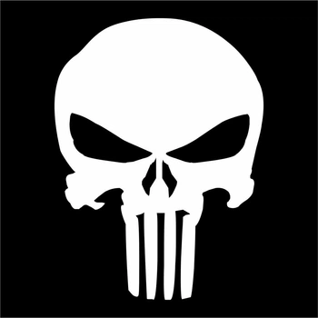 Наклейка Череп Punisher 20,0*15,0 см белый