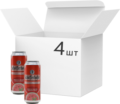 Упаковка смеси пива с соком Schofferhofer Watermelon Mint Мультипак светлое нефильтрованное 2.5% 0.5 л x 4 шт (042572041043)